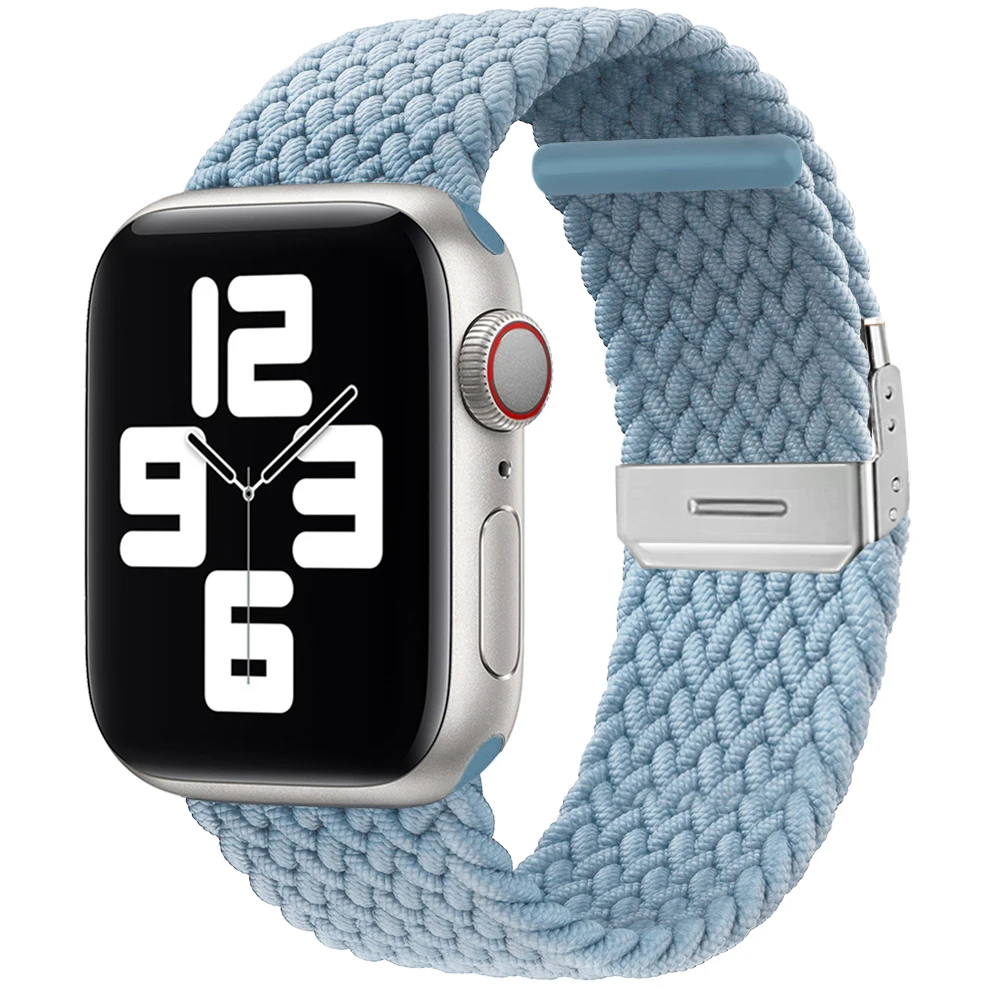 Solo Loop intrecciato per cinturino Apple watch 40mm 45mm 49mm 44mm 41mm 38mm 42mm Bracciale a scatto in nylon iWatch ultra serie 8 se 6 7 cinturino