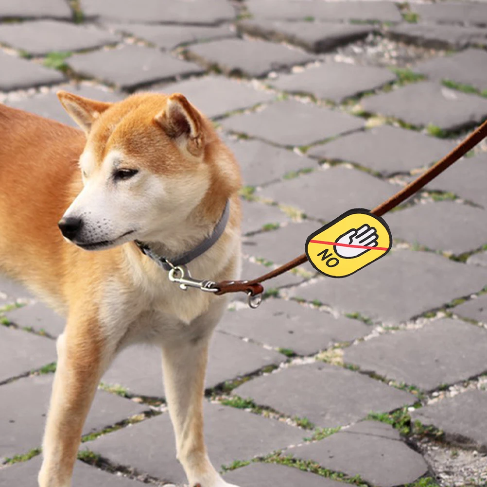 

3pcs Don'T Touch Patch For Leash Pet Warning Tags Waterproof Reusable Dog Collar Stickers Custom Beware Signs Hook Loop Patch