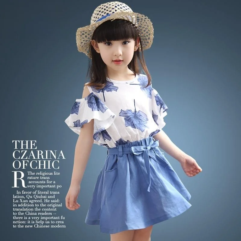 Girls Summer T-shirt Shorts Set Baby Girl Cotton Velboa Bright Thread Ultra Slim Fit Citywalk Children's Clothing Kids Clothes