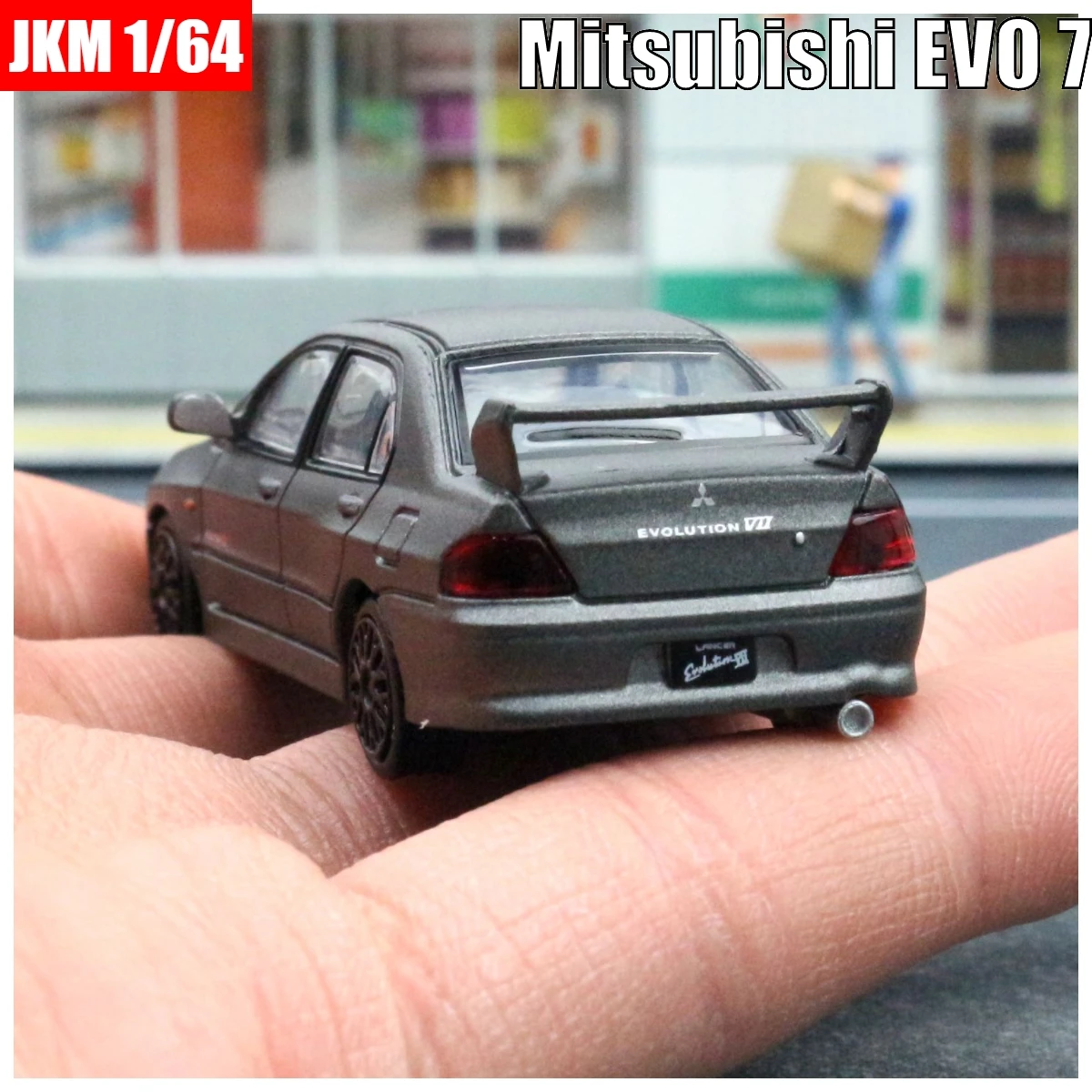 Миниатюрная модель Mitsubishi Initial D EVO, модель JKM 1/64, игрушечный автомобиль премиум-класса, литые диски, коллекционный подарок, 1:64