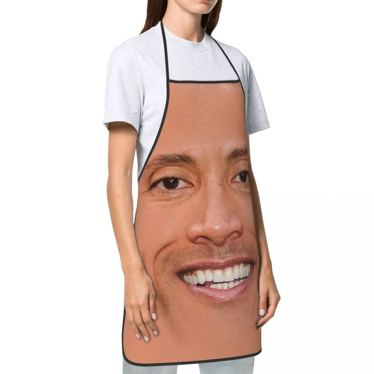 Custom Bib The Rock Dwayne Meme Apron for Men Women Unisex Adult Chef Kitchen Cooking Tablier Cuisine Baking