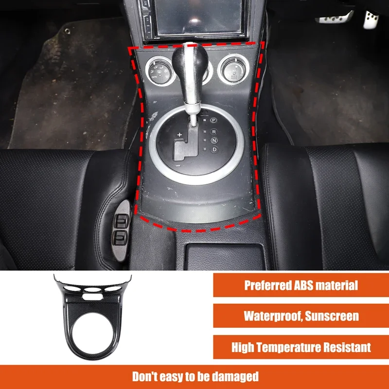 For Nissan 350Z 2003-2006 ABS Carbon Fiber Car central control gear panel frame decoration sticker car interior accessories