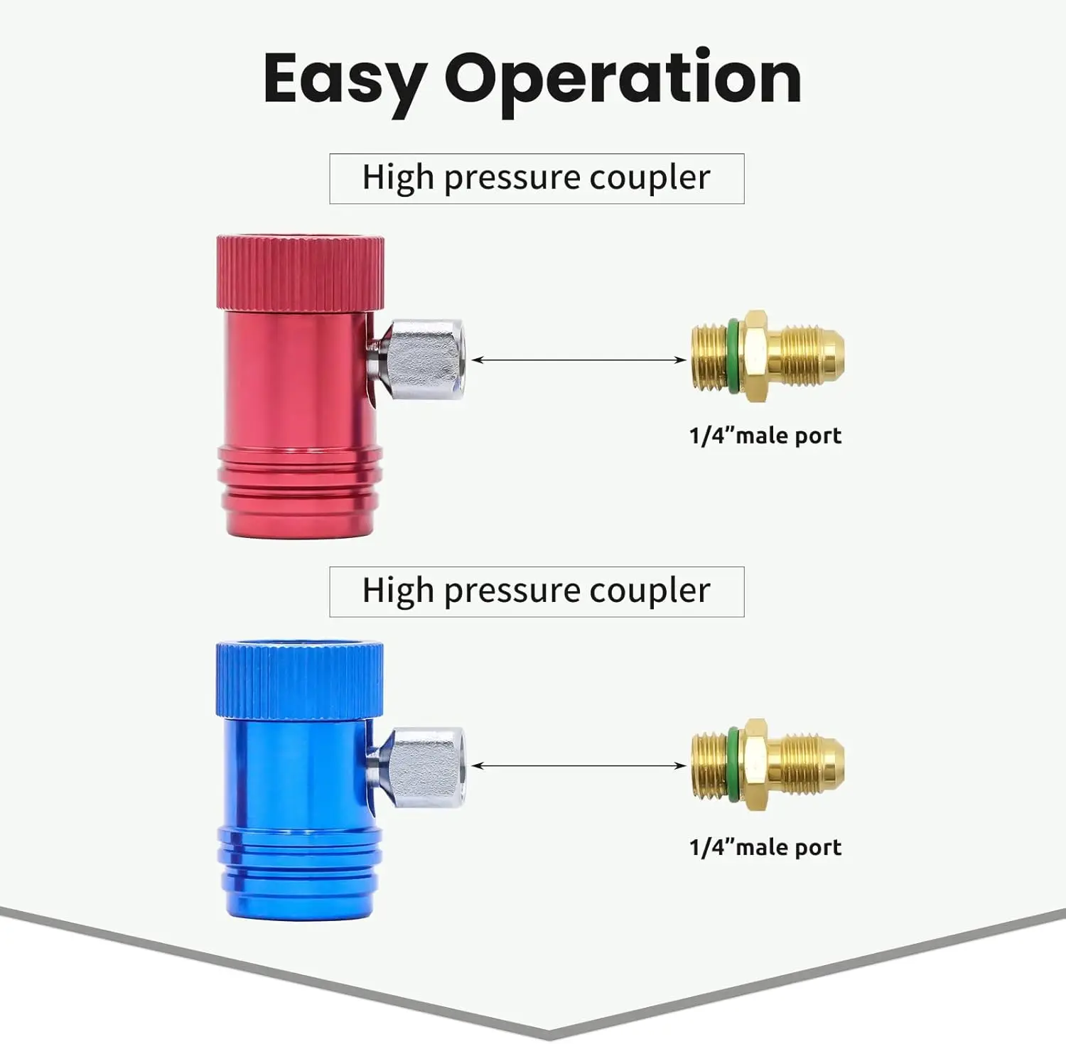 R1234yf アダプター、高圧/低圧側 R1234yf 手動クイックカプラーアダプター /C システム真空充電用、1/4 インチオス Po