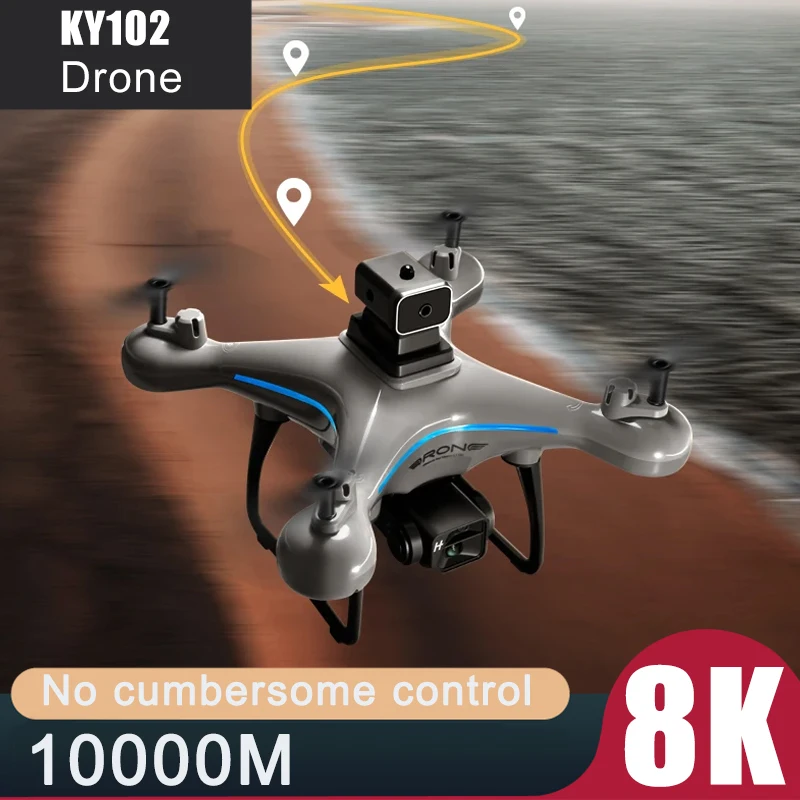 2024 nowy dron KY102 8K 4k profesjonalna fotografia lotnicza z dwoma aparatami 360 czteroosiowe zdalnie sterowanego samolotu optyczne unikania