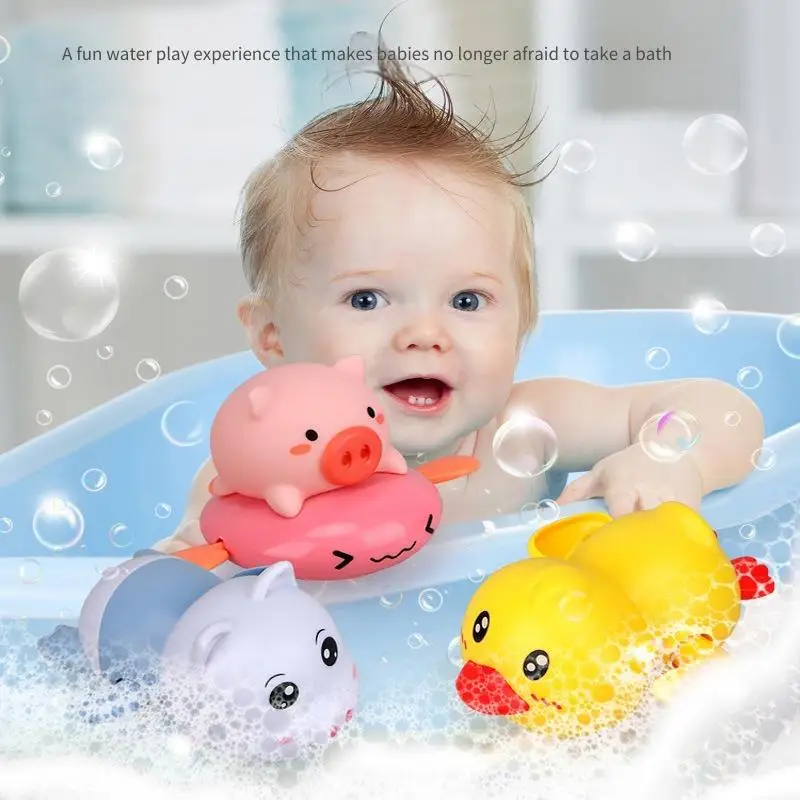 Zabawki do kąpieli dla niemowląt, kaczki, żółwie, letnie zabawki do kąpieli dla dzieci, łańcuszek, interakcja rodzic-dziecko, zabawki do zabawy w wodzie podczas kąpieli.