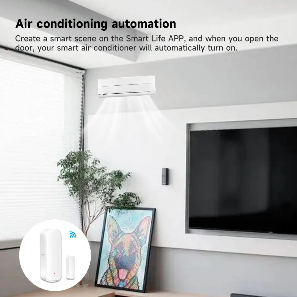 Tuya Zigbee مستشعر نافذة الباب باب لاسلكي مفتوح مغلق كاشف إنذار المنزل الذكي حماية أمنية لمساعد المنزل