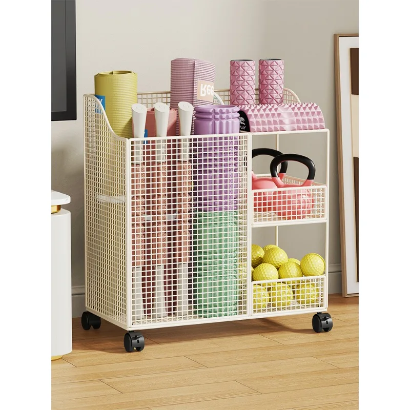 Foldable Ball Storage Rack for Indoor Sports Equipment Kids Basketball Football Display Stand Space-Saving Design Storage Basket