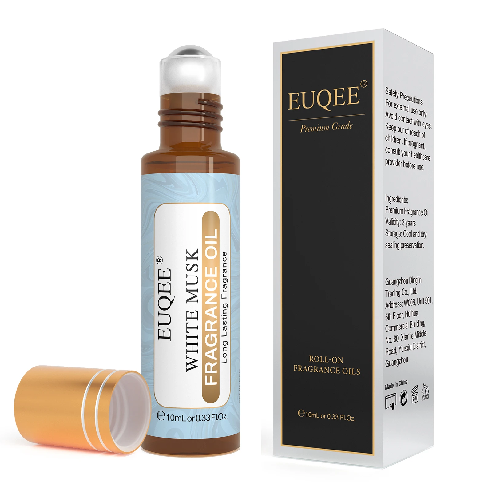 EUQEE 10ml Roll-on Fragrance Oil For Humidifier,Aromatherapy,Candle Making-White Musk Coconut & Vanilla Cherry Parma Violet