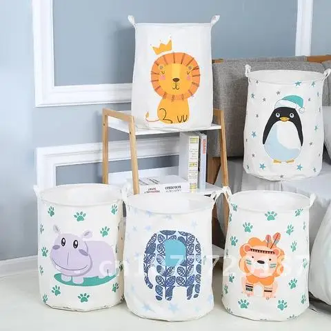 

Cotton Linen Cloth Art Foldable Household Dirty Clothes Storage Bucket 40X50CM Children's Toy Storage Basket