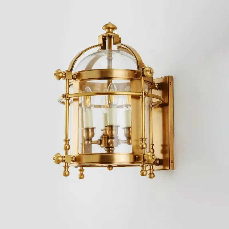 Wall Sconce with Copper and Glass New Design for Indoor or Outdoor Contemporary Wall Lamps