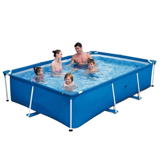 

Metal Frame PVC Swimming Pool, Anti-Rust Quick-Set Pool for Kids & Adults