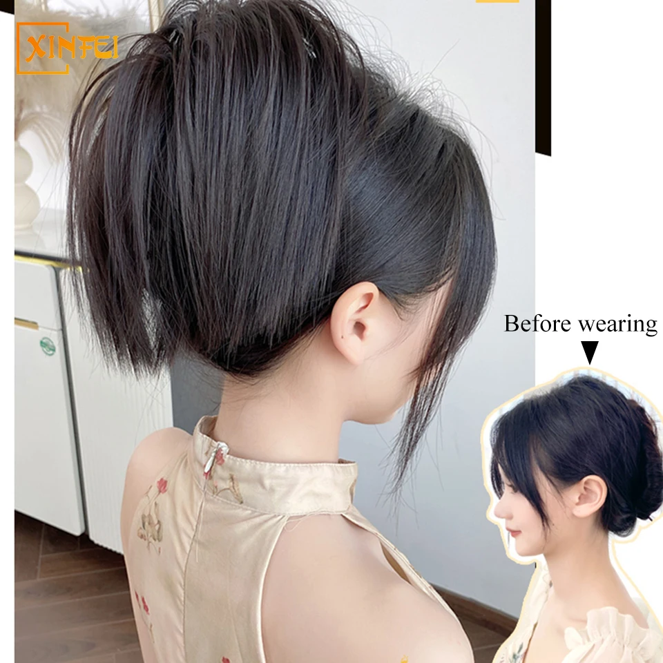 Synthetic Rooster's Nest Hairstyles Grasping Clip Wig Female Lazy Wind Fluffy Ball Head Spice Girl Hair Ring High Ponytail