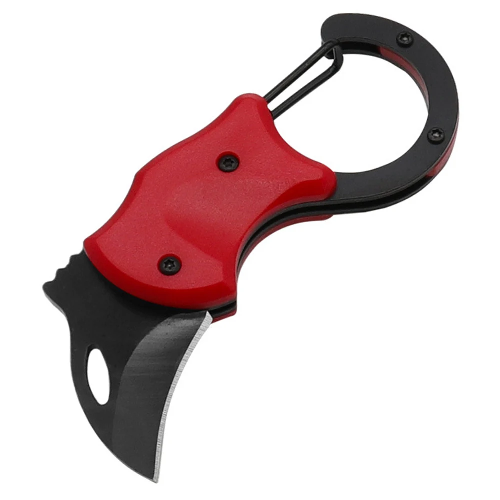 Small Pocket Cutter Carabiner Cutter Box Cutter Mini Folding Edc Cutter Gadgets Mini Folding Cutter Outdoor Camping Jungle Tool