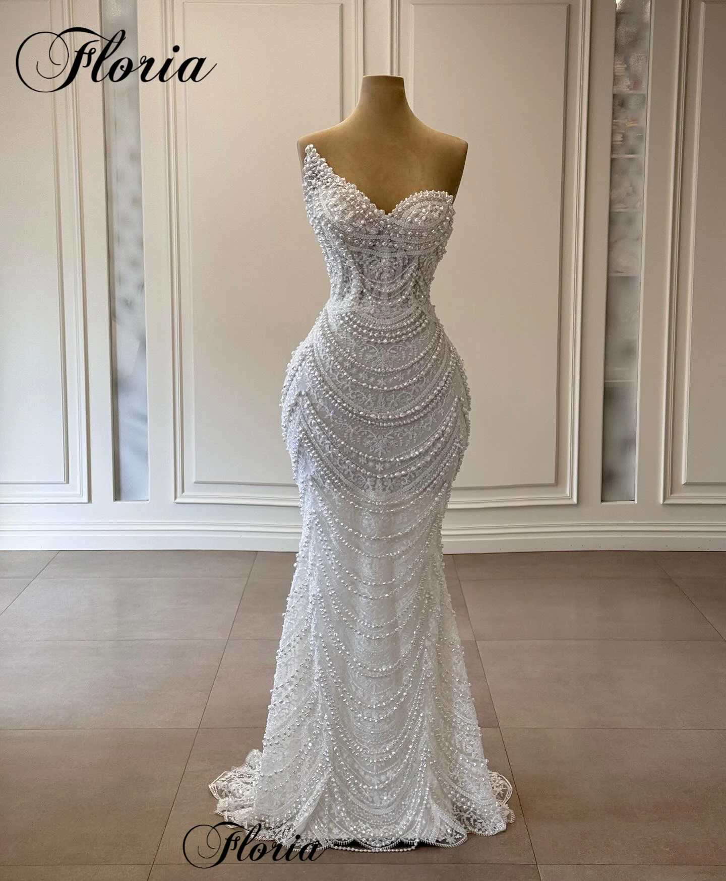 New Elegant Lace Prom Dresses With Pearls Sleeveless Sweetheart Engagement Dresses For Women Robes De Soirée Wedding Party Gowns