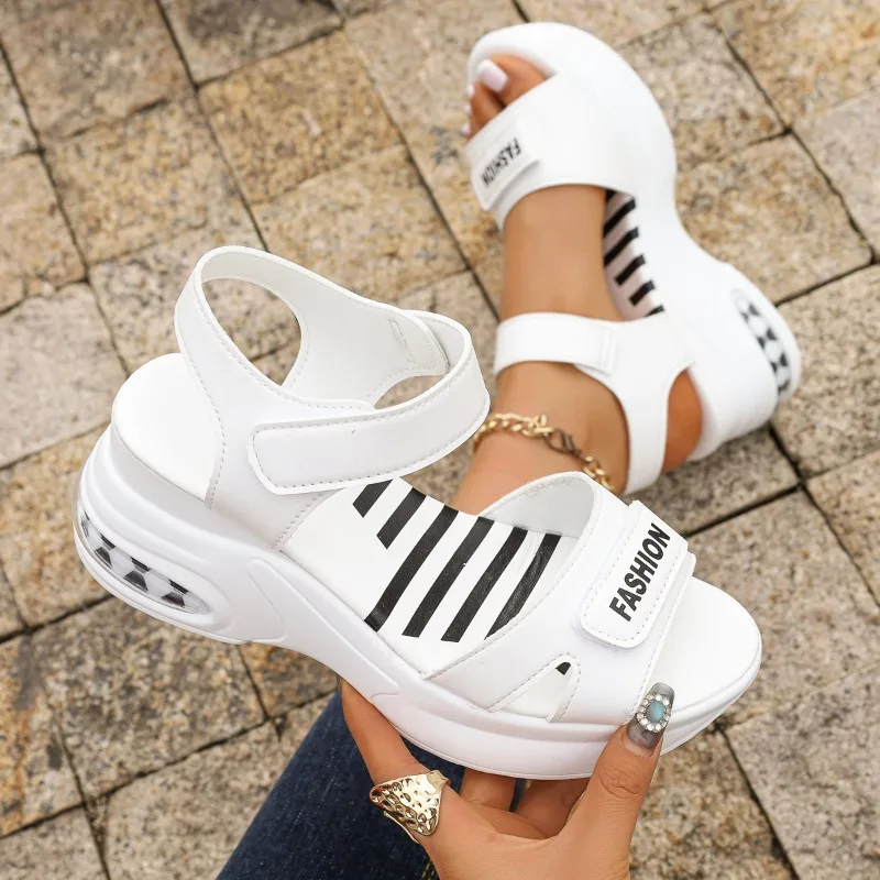 

Новые женские сандалии на платформе с танкеткой, летние модные удобные туфли, легкие повседневные пляжные туфли для женщин, Zapatos De Mujer
