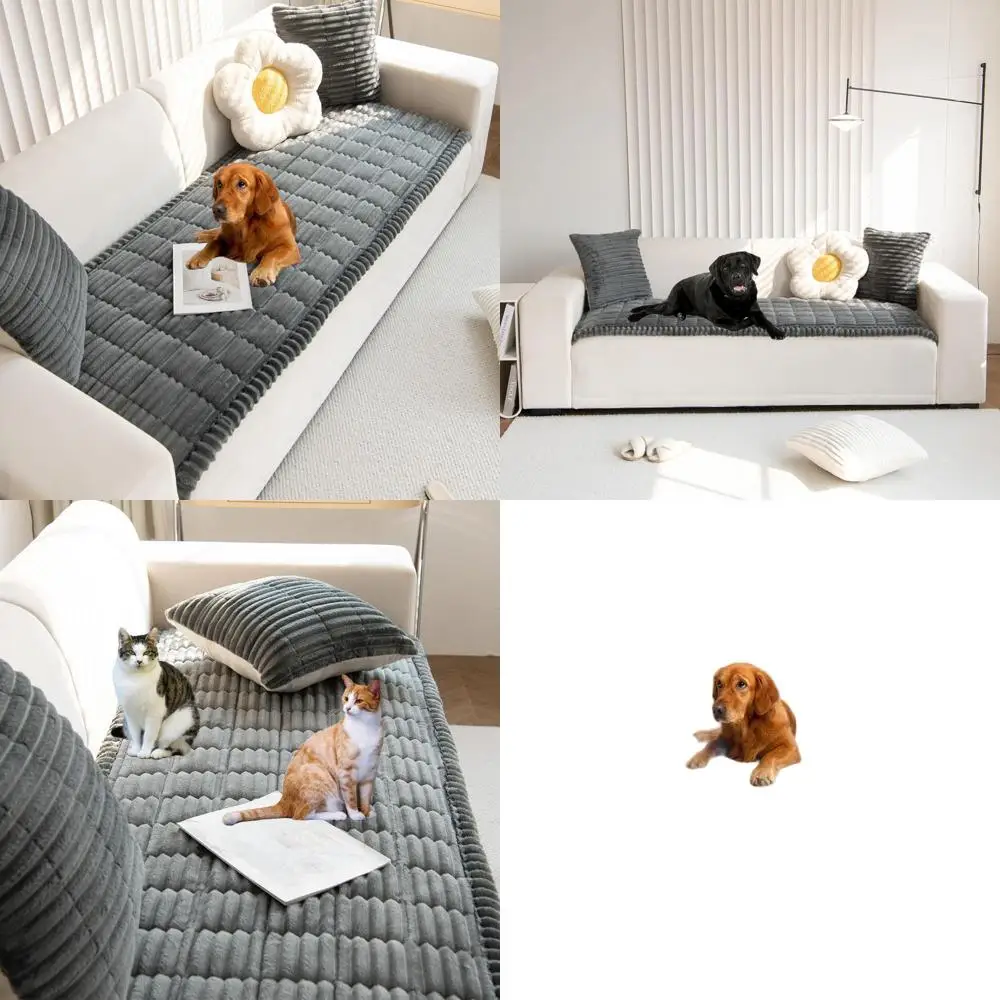 

Pet-Friendly Washable Sofa Cover, Dog-Proof Couch Protector with Non-Slip Design, Plush Fuzzy Fabric