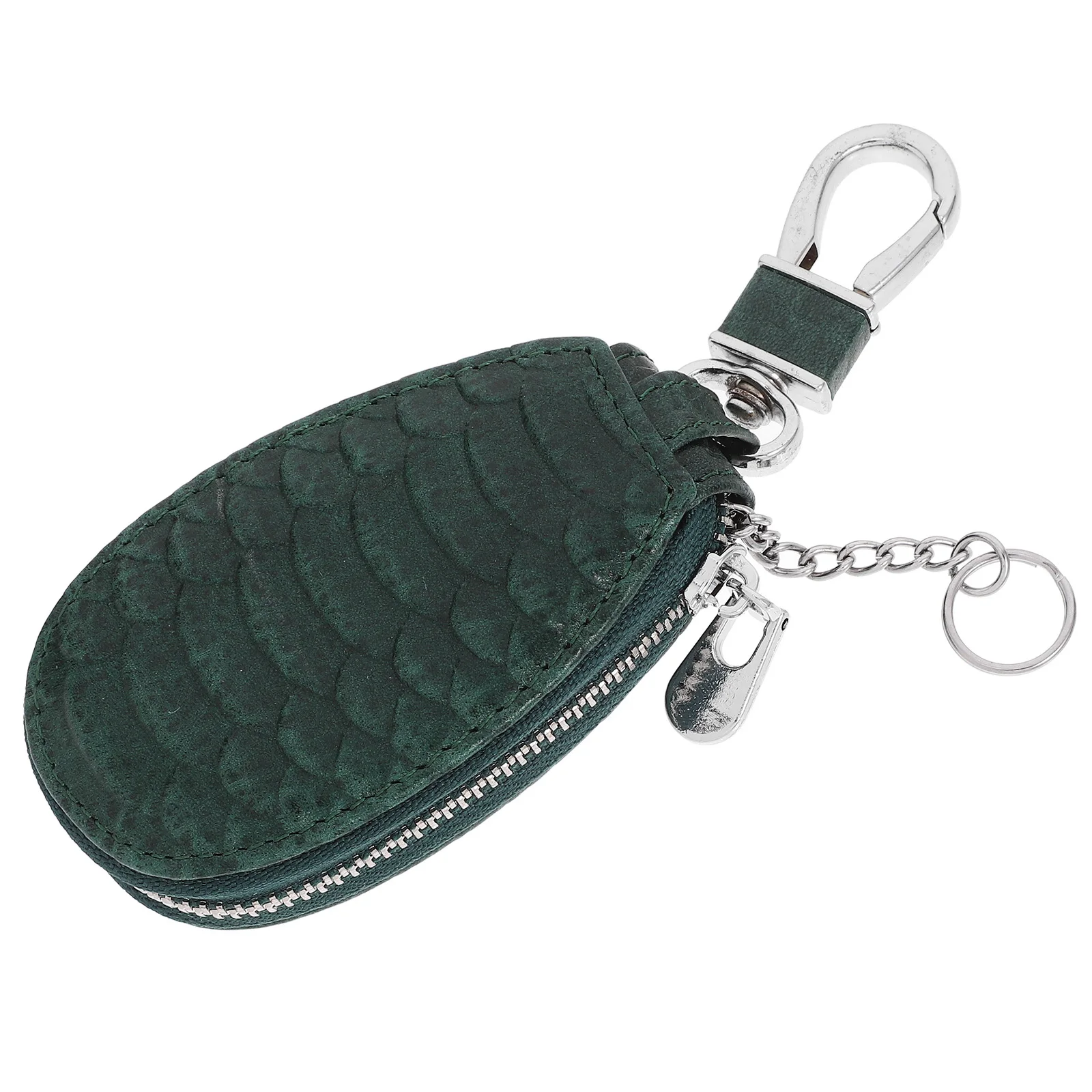

1pc Cowhide Bag Green Car Holder For Men Women Scratch-Proof Pouch Hanging Waist Pack Car Key Organizer Key Bags