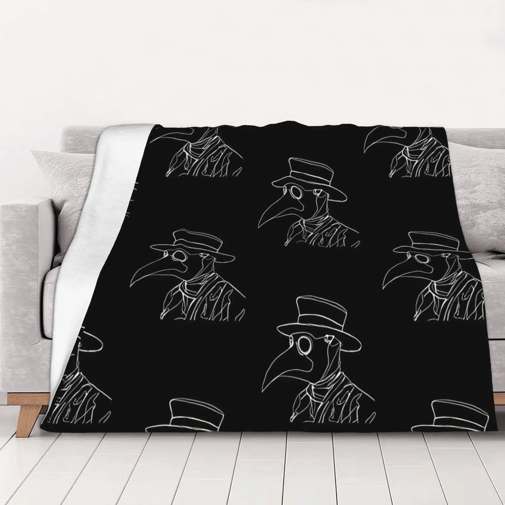 1PC Plague Doctor Plague Doctor home room decorations Winter Blankets for Adults Bedding Home Interior Sofa Knee