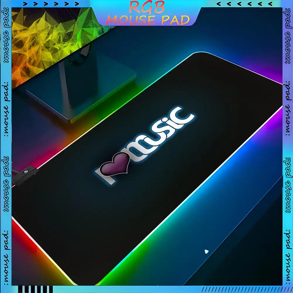 Music Is Life Mouse Pad RGB Keyboard Cover Desk-mat Colorful Surface Waterproof Multi-size World Computer GamerMause Pads Cute