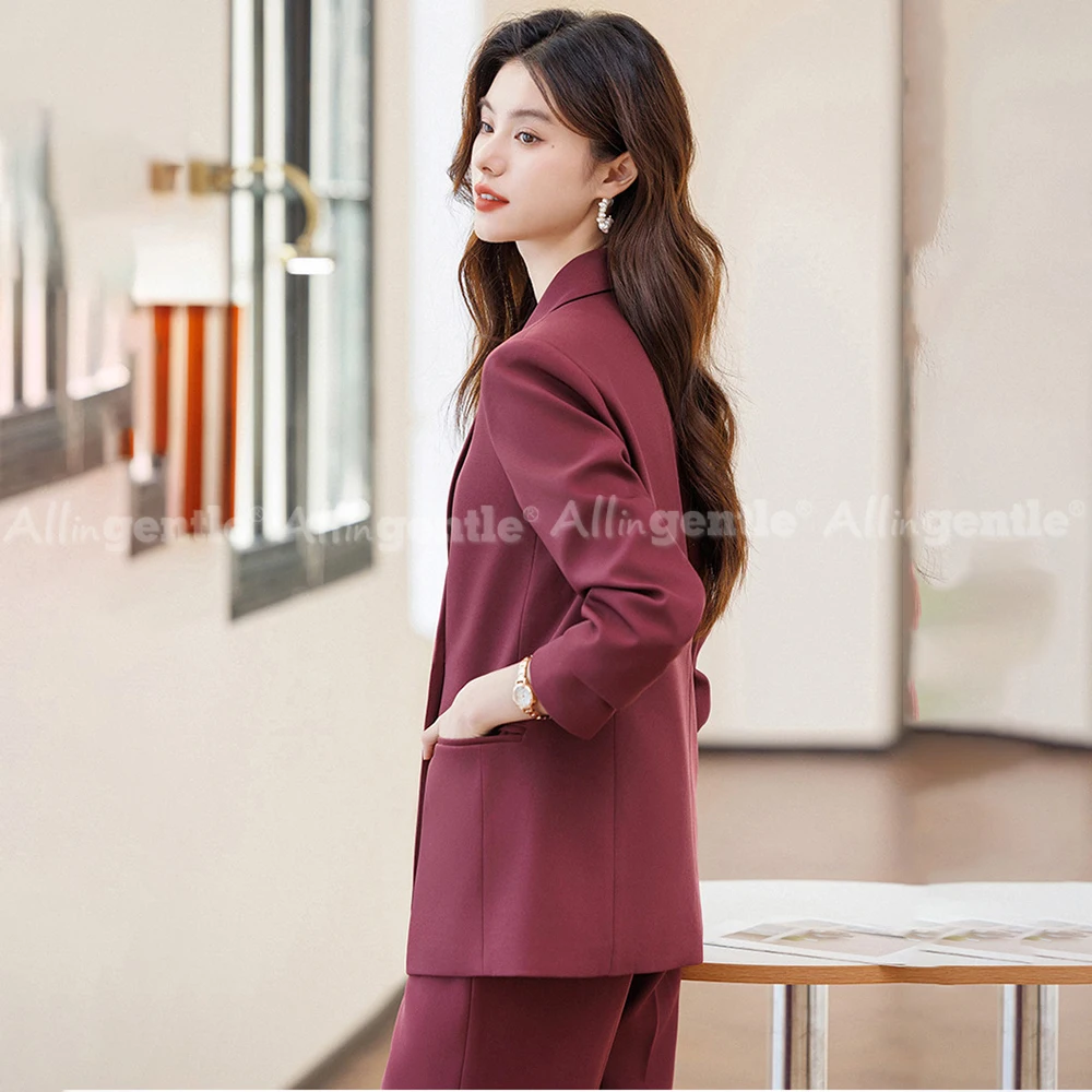 Women's Office Suit 2 Piece Set Regular Fit Professional Pant Suit for Work Attire 2025 Business Casual Blazer and Trousers