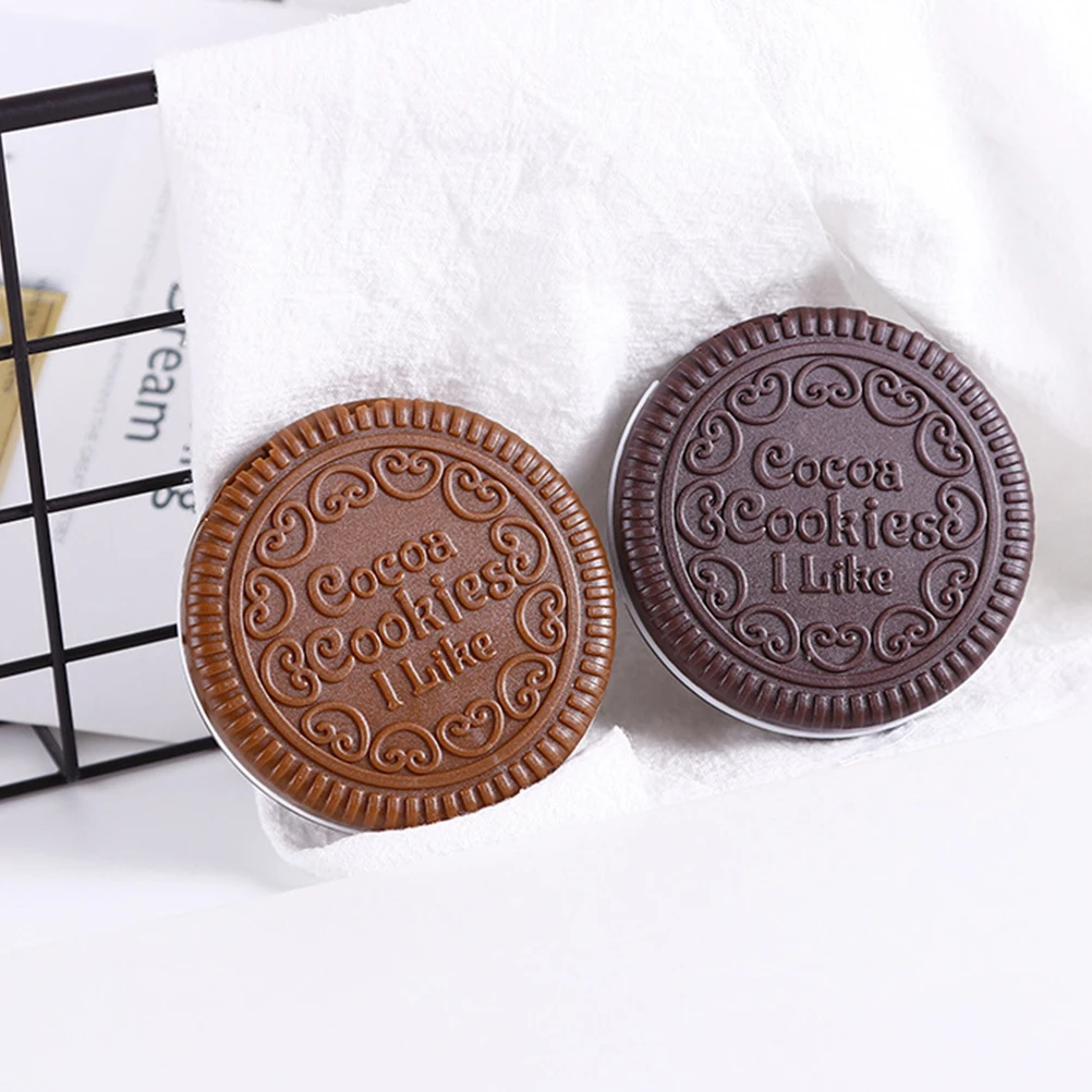 Compacte make-upspiegel Chocoladekoekjes Vorm Mini-zakspiegel voor dames Helder reflecterend compact met kam