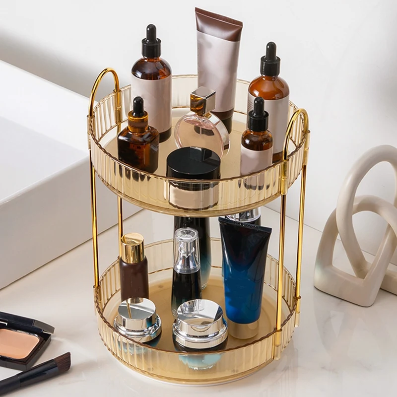 

INW-0eRotating for Vanity Make Up Storage Skin Care Shelf Perfume Holders Cosmetic Dresser Organizer Countertop Spinning 360