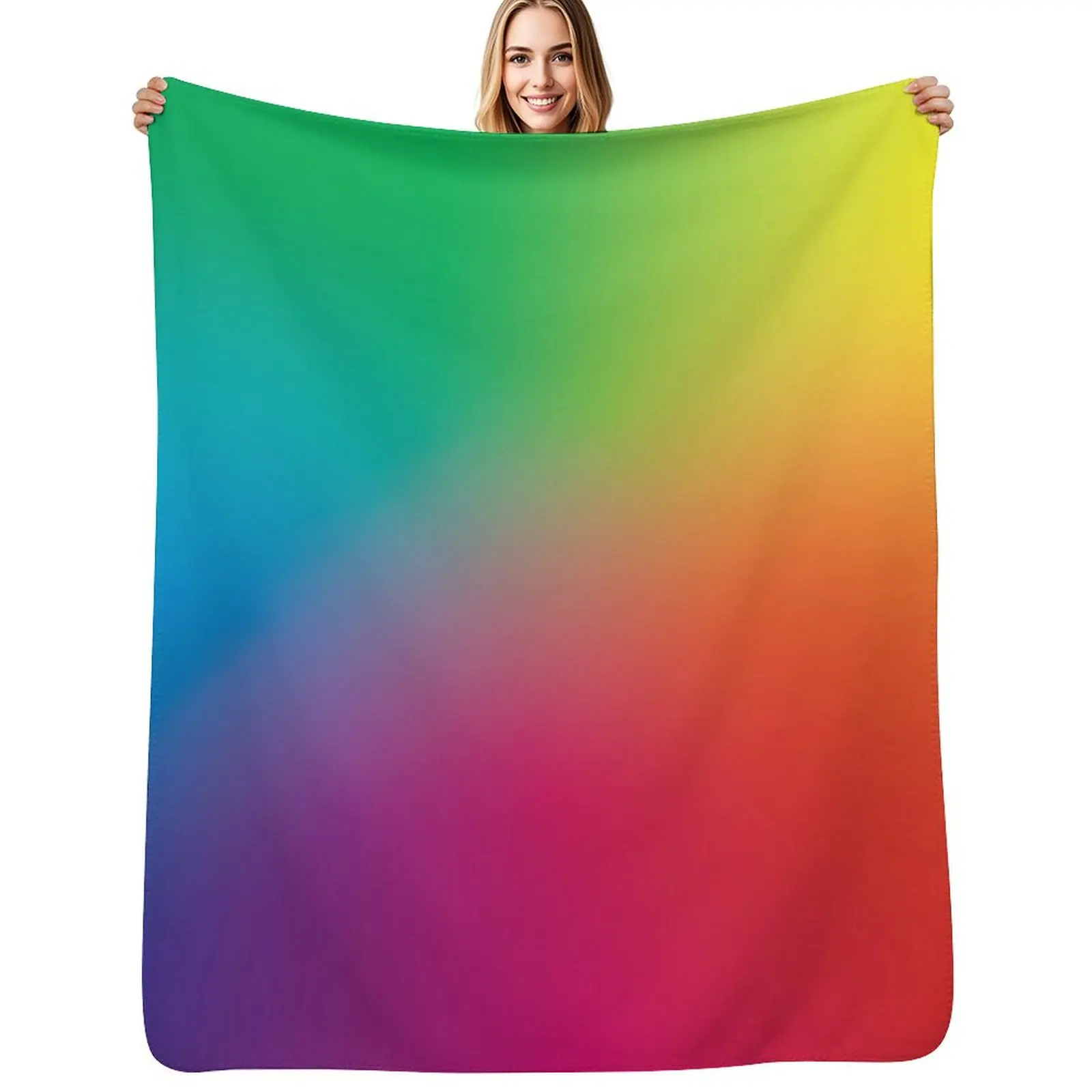 Soft Rainbow Throw Blanket Soft Warm Blanket Gift for Grandparents