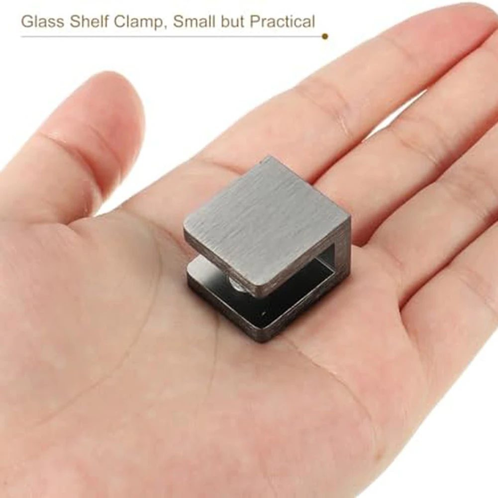 Bathroom Decor Adjustable Glass Brackets Adjustable Rubber Posts Compact Size For Decor Moisture Resistant Design