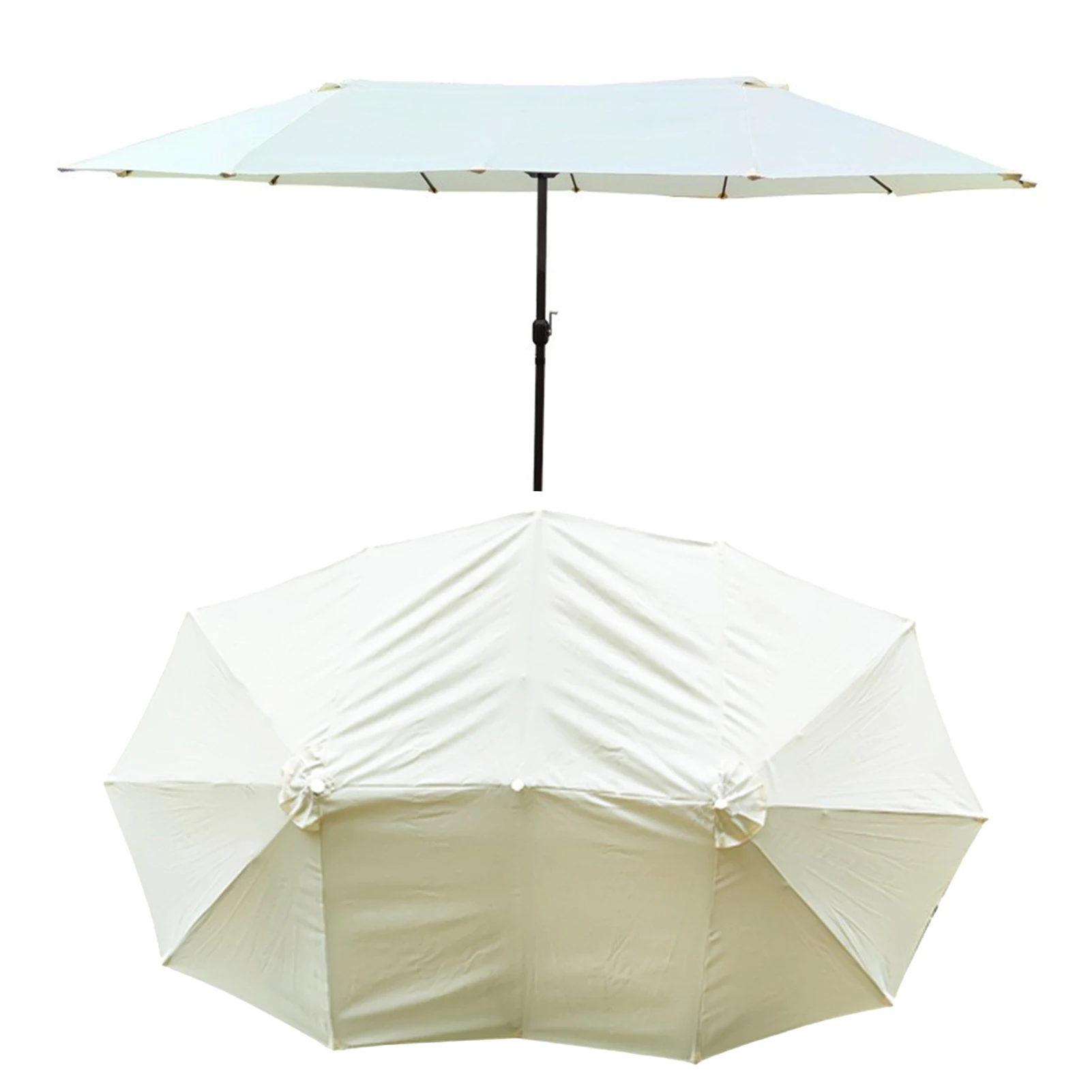 Triple-head replacement umbrella fabric for outdoor sun umbrellas, garden patio umbrella canopy replacement sunproof garden umbr