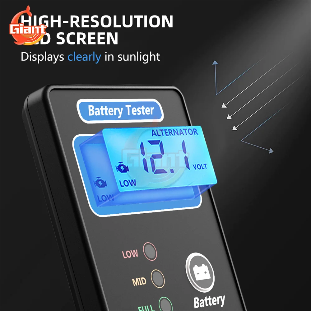 Draagbare Digitale Batterij Tester Monitor Automatische Batterij Belasting Tester Alternator Analyzer Auto Batterij Detector Diagnostische Hulpmiddelen