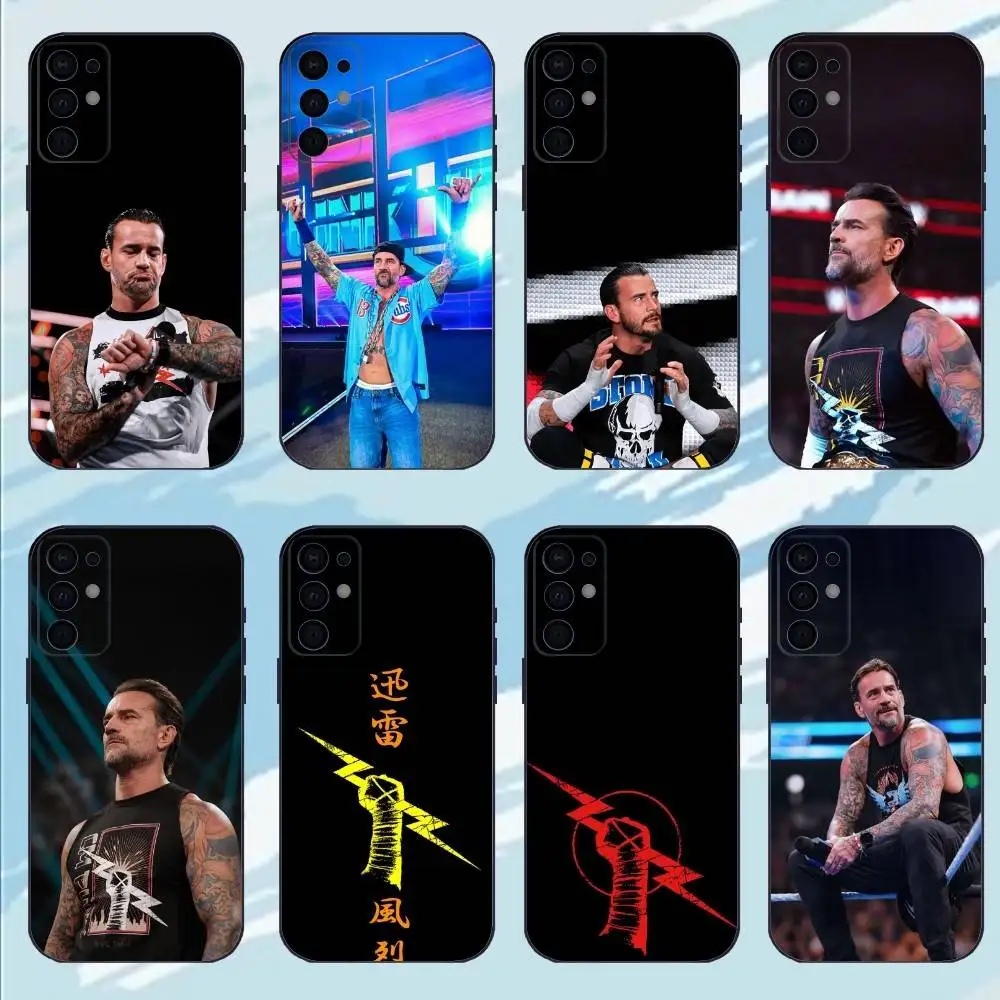 

W-Wrestler C-CM Punk Phone Case For Samsung S25,S24,S23,S22,S21,S20,Plus, Soft Silicone Black Cover