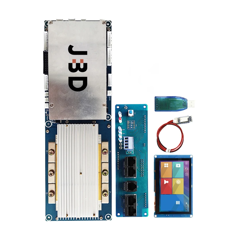 JBD Smart BMS with 3A Active Balance 24V 7S 8S 15S 50A 100A 150A 300A Battery System PCB 16S 48V 200A CAN inverter BMS Lifepo4