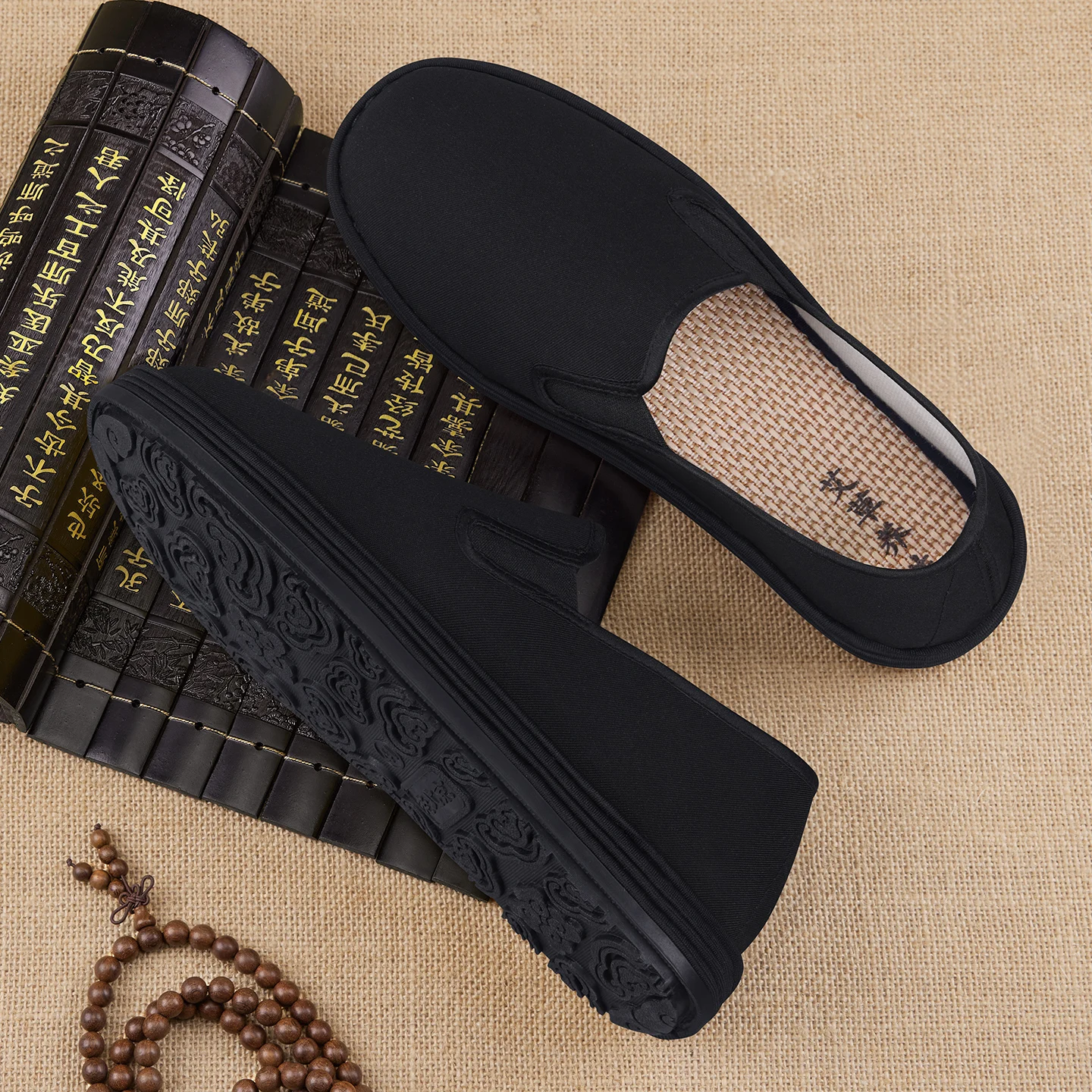 Old Beijing Men's Oxford Cloth Shoes Soft Bottom Thousand Layer Anti-Slip Comfortable Casual Shoes Breathable Flat Heel