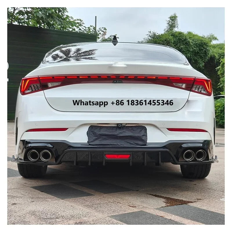 

For K5 Rear Diffuser 2020-2023 Auto Car Accessories Car Rear Bumper Lip Korean Style Quad Exhaust Tip