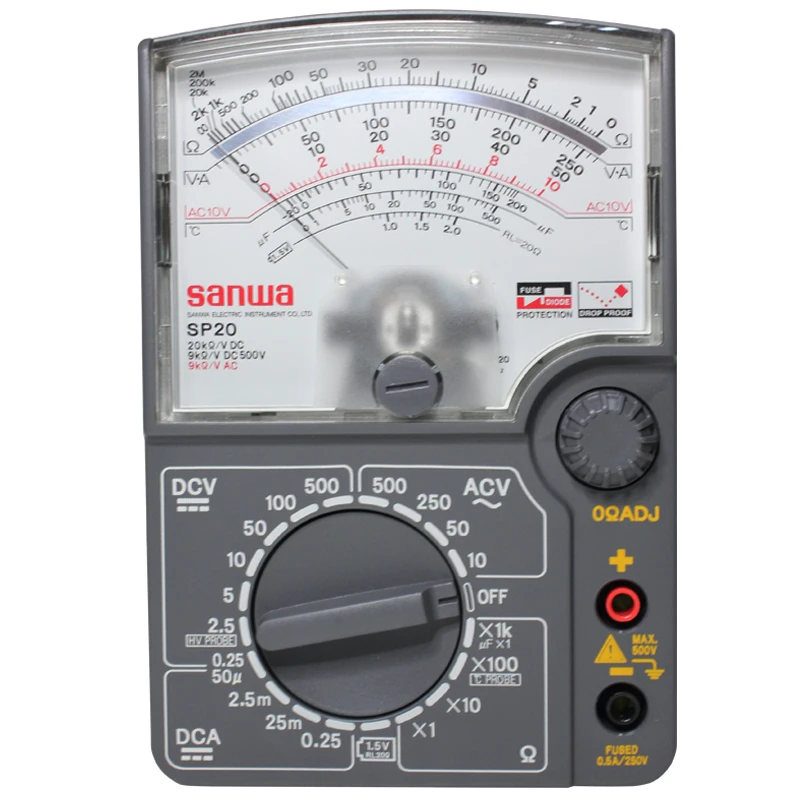 Japan sanwa SP20 Analog Multitesters;Provides DC high voltage and temperature measurement/Multi-function/multi-range