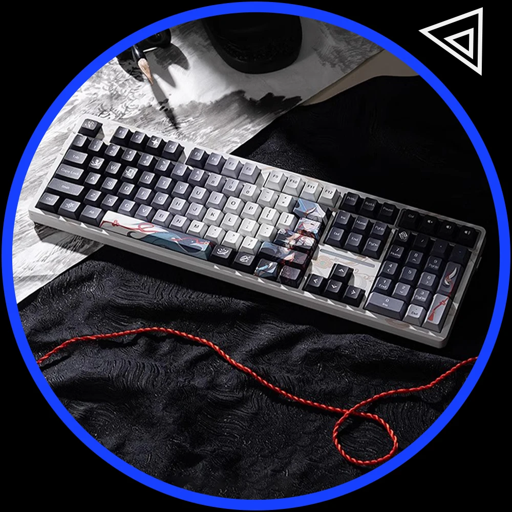 

Genshin Impact Keyboard Shenhe 100 Keys Hot Swappable DIY Switch RGB 8000mAh BT 2.4G Wireless Game Keyboard Customized