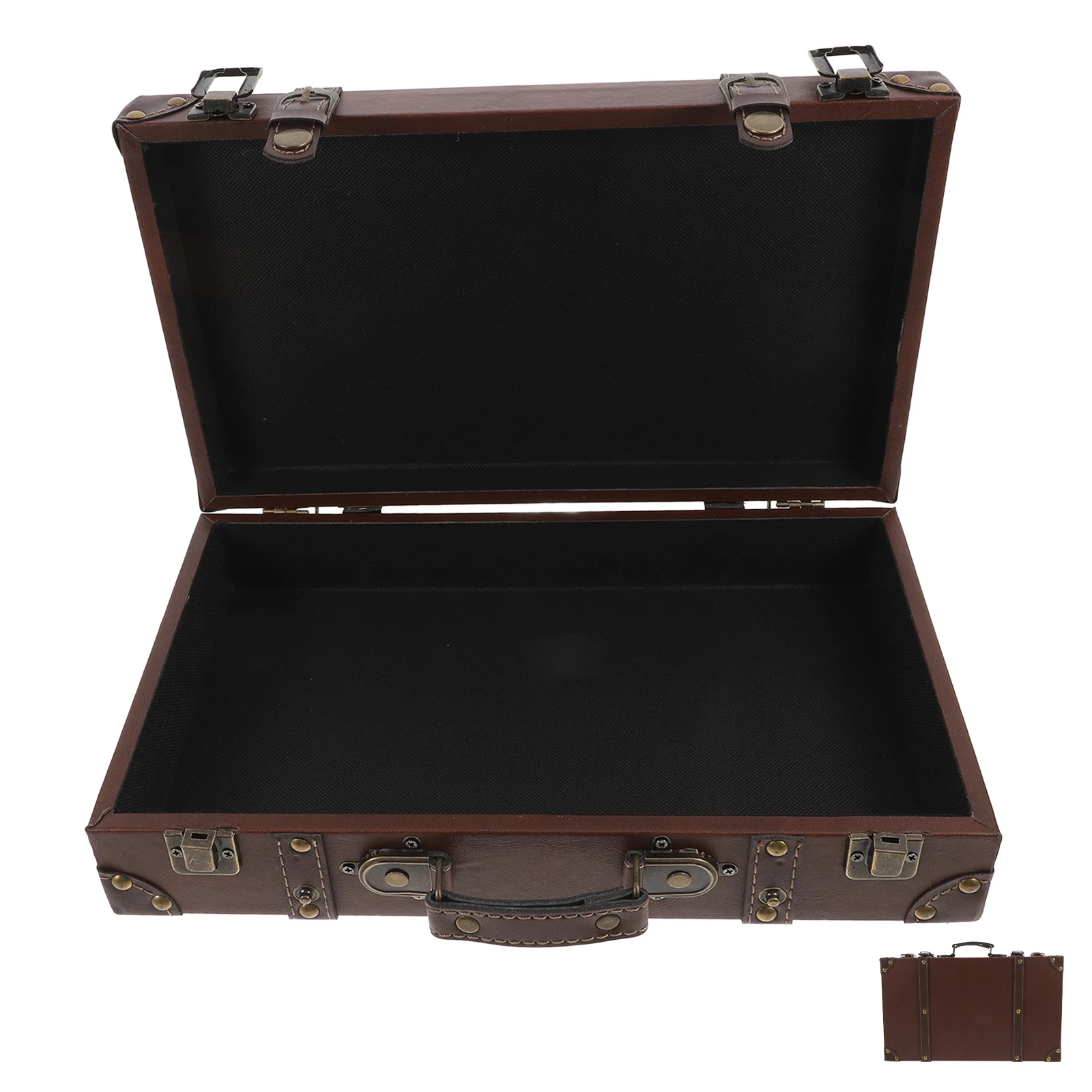 

Trunk Luggage Retro Suitcase Decorative Boxes Vintage Light Brown Storage Container