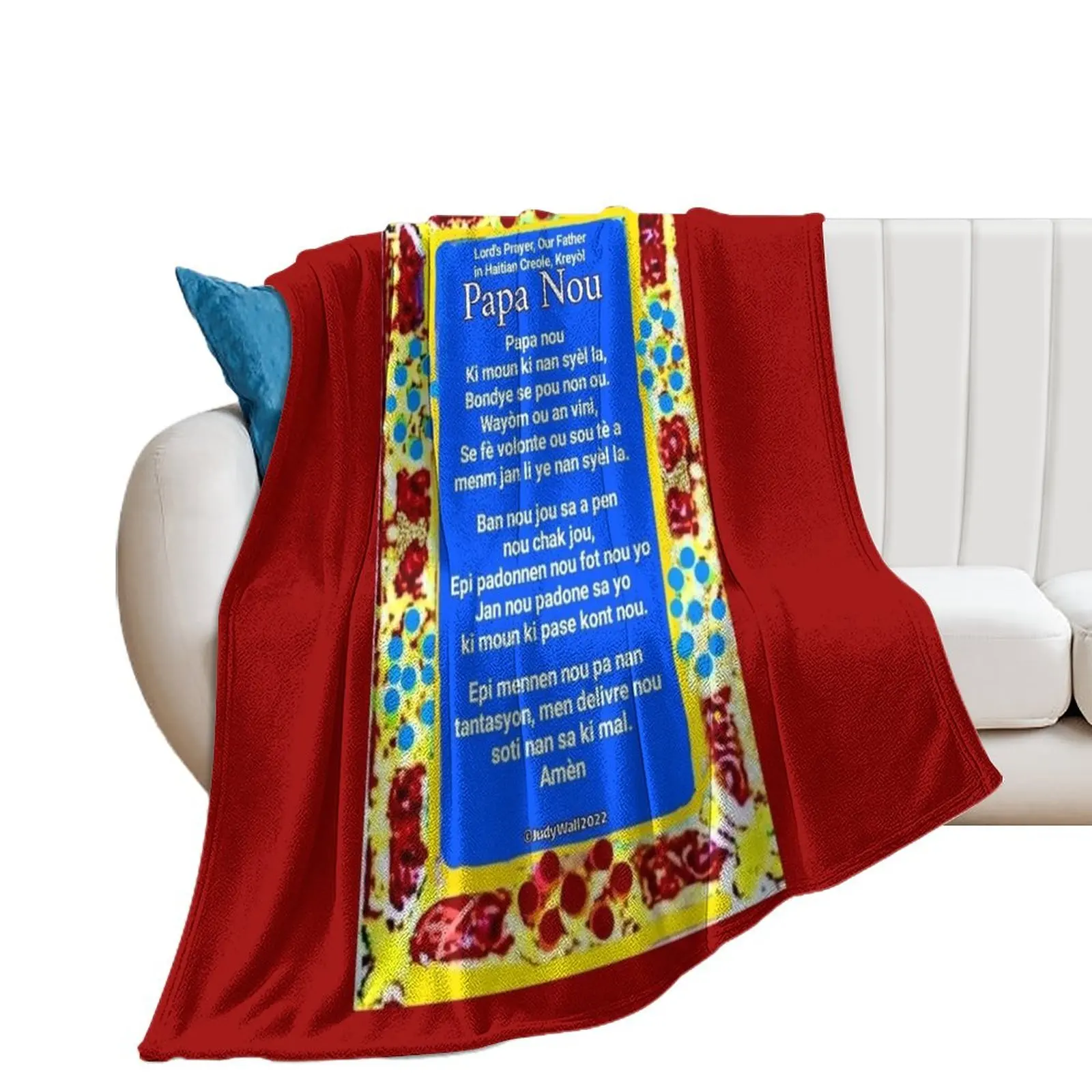 Haitian Creole, Lord's Prayer, Our Father, Papa Nou Throw Blanket Blankets For Sofas Furrys Personalized Gift Blankets