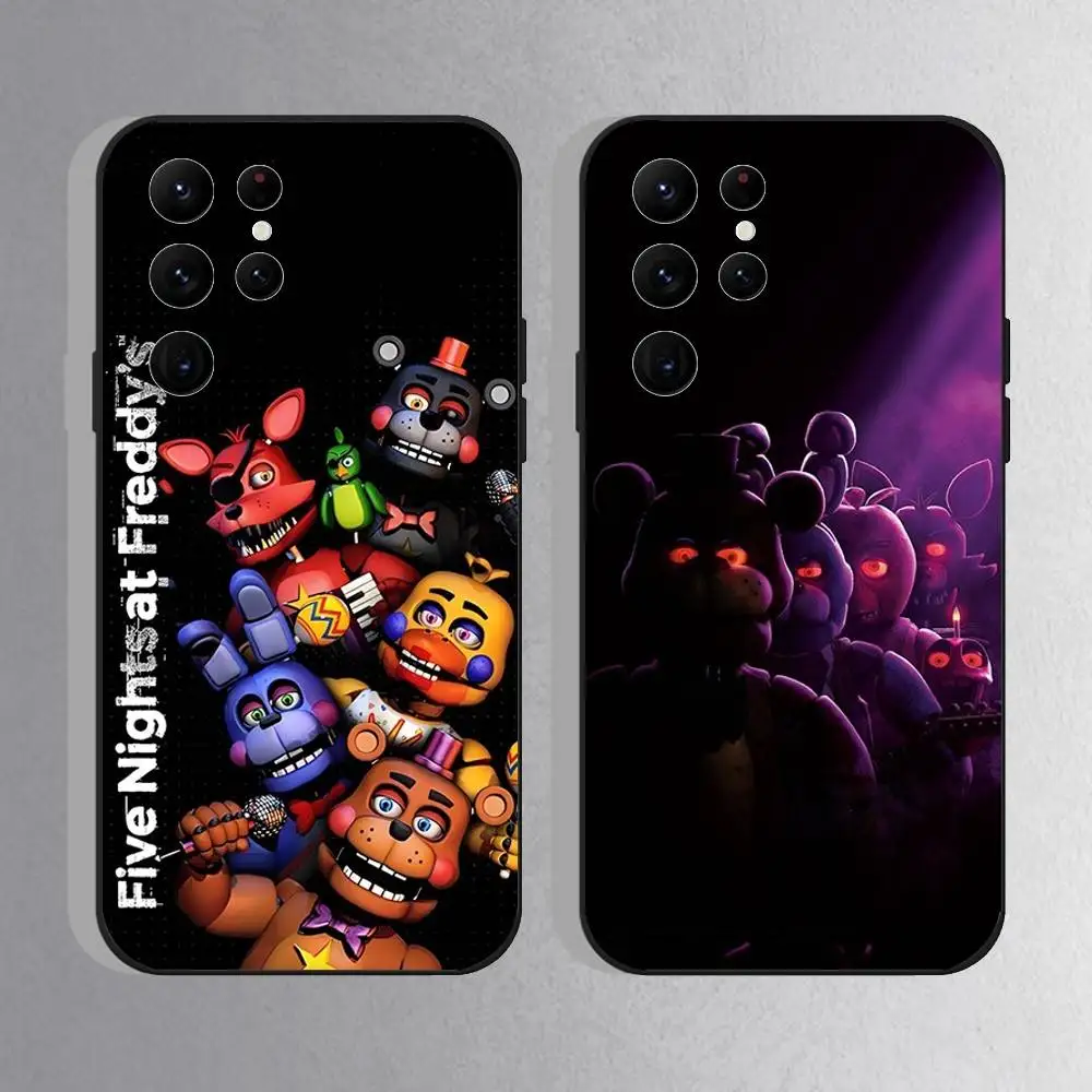 FNAF F-Five N-Nights at-Freddys Phone Case For Samsung S10,S21,FE,S21 ,S26,S25,S24,S23,Ultra,S9,S22,Plus Black Shell Cover