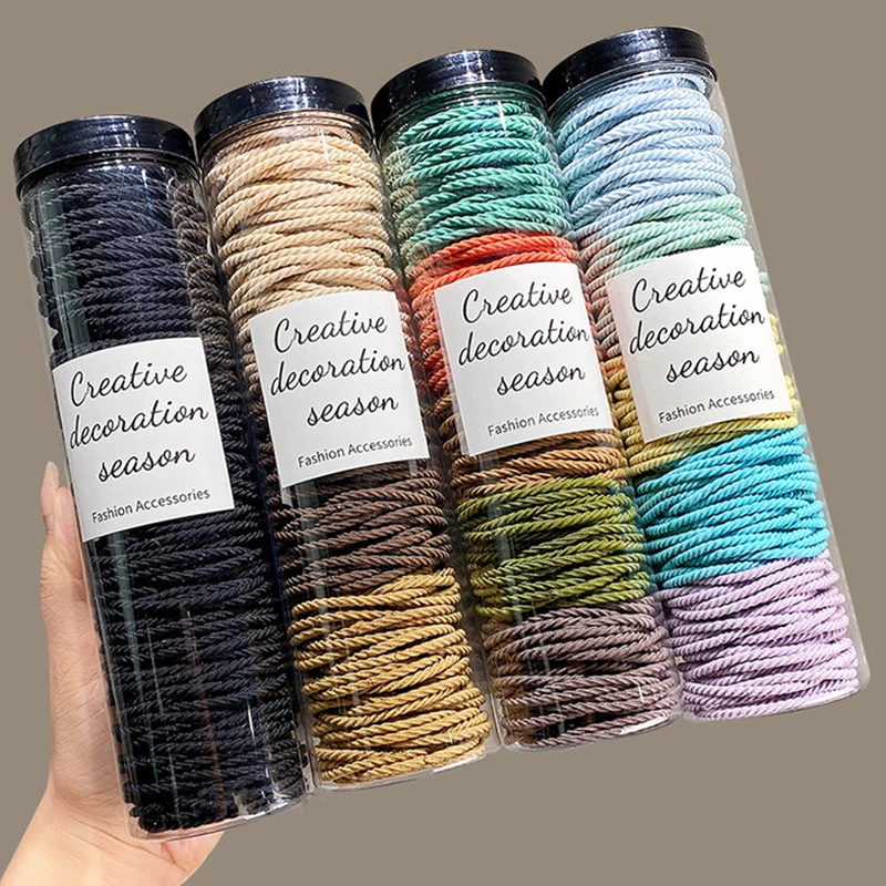 

100pcs/lot Hair Bands Scrunchie Solid Color Elastic Rubber Band Hair Band Tie Headband Hair Accessories for Ponytail Hairbands