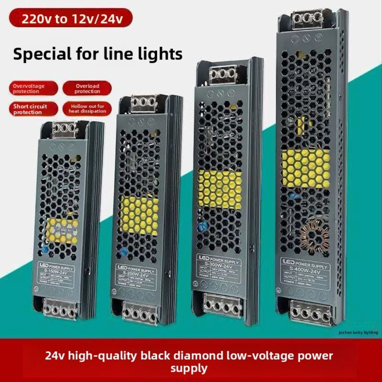 

Power Supply Adapter 5A 12A Lighting Transformer DC 12V/24V Ultra thin LED Strip Switch Driver Lamp 60W 100W 150W 200W 300W 400W
