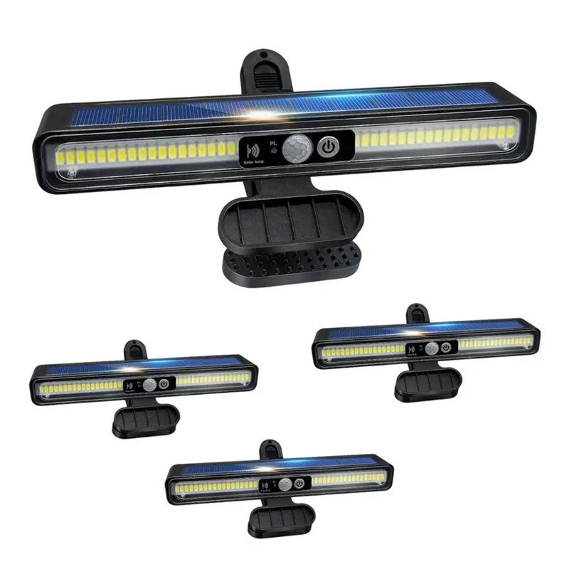 A21Q -Clip On Solar Motion Lights Outdoor, 36 Leds Portable Fence Lights 4 Pack, 3 Modes, 600LM For Yard Patio
