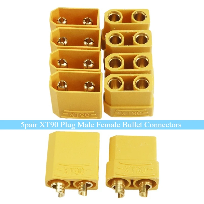 

5pair Adapter XT90 Plug Male Female Bullet Connectors Plugs for RC Lipo Battery Rc FPV Drone Airplane Car Boat DIY Expand