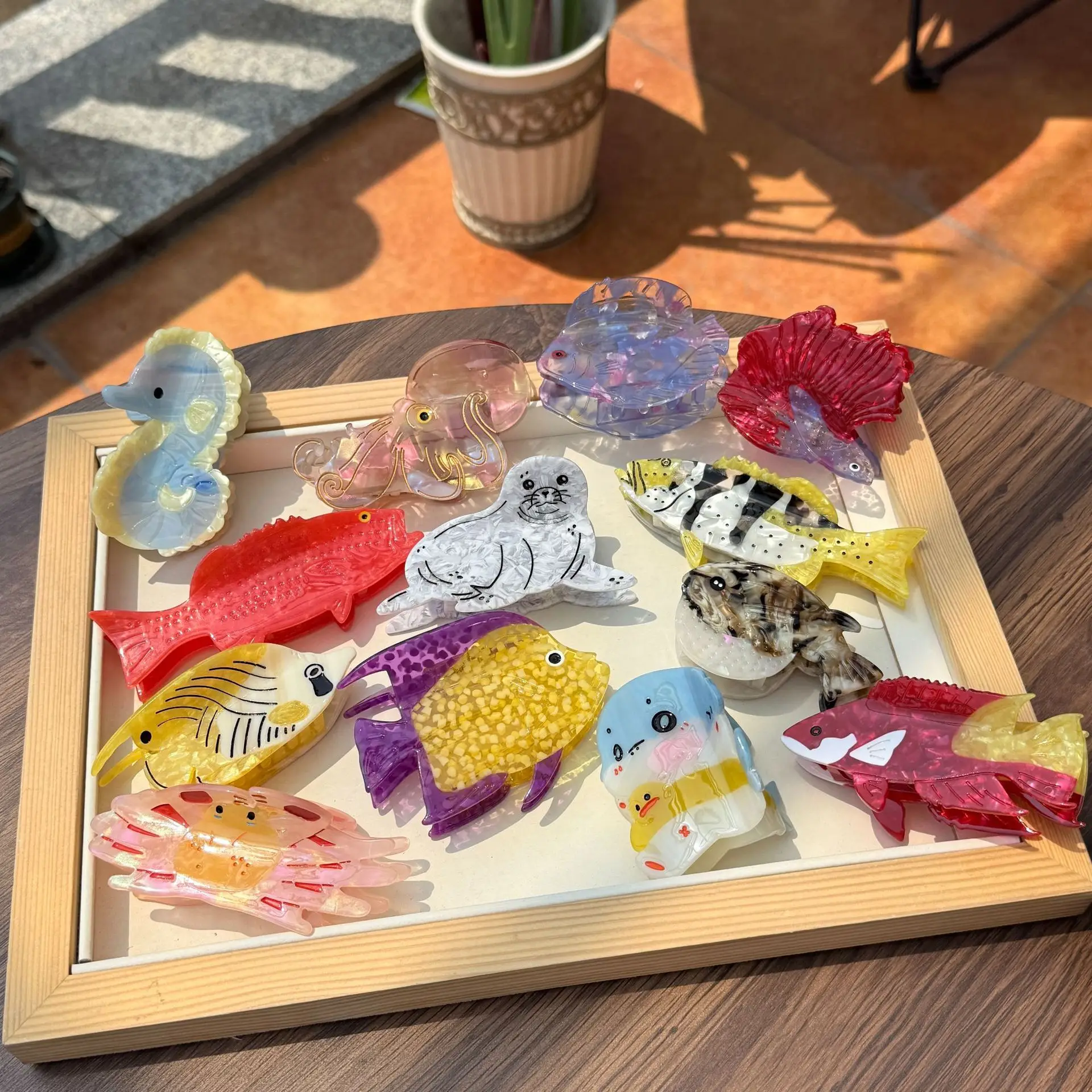 

World Large Family of Marine Animals Hair Claw Colourful Octopus Seahorse Hair Claw Clips Hair Accessories for Women