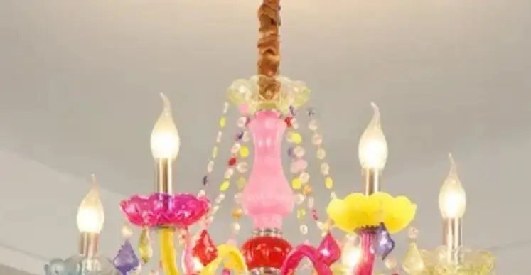 

Creative European Children's room Chandelier Girl Princess Bedroom Light Man Coffee Net Cafe KTV Bar Colored Crystal Lights