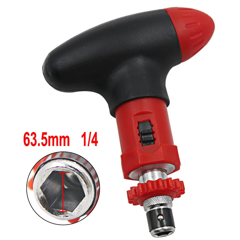 High Quality Manual T - Type Ratchet Screwdriver Quick Bolt Driver  Batch 6.35mm Can Rotate Forward  Reverse