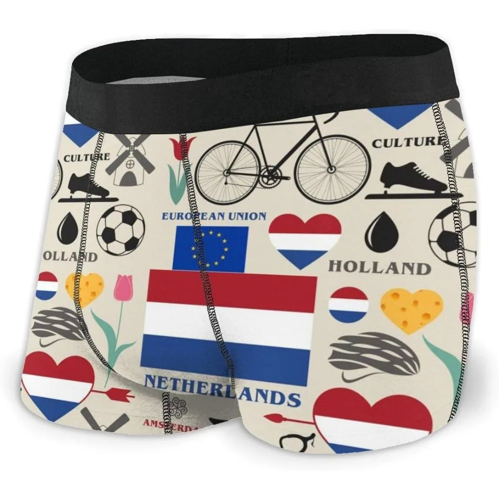

Короткий голландский флаг, боксеры с значком, боксеры, используемые в антибактериальных мужских боксерских шортах