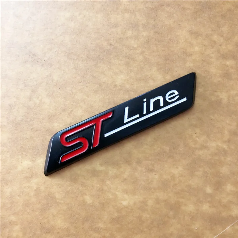 1 металлическая хромированная матовая черная Автомобильная эмблема STline ST line, автомобильная наклейка, 3D наклейка, Эмблема для Ford Focus ST Mondeo