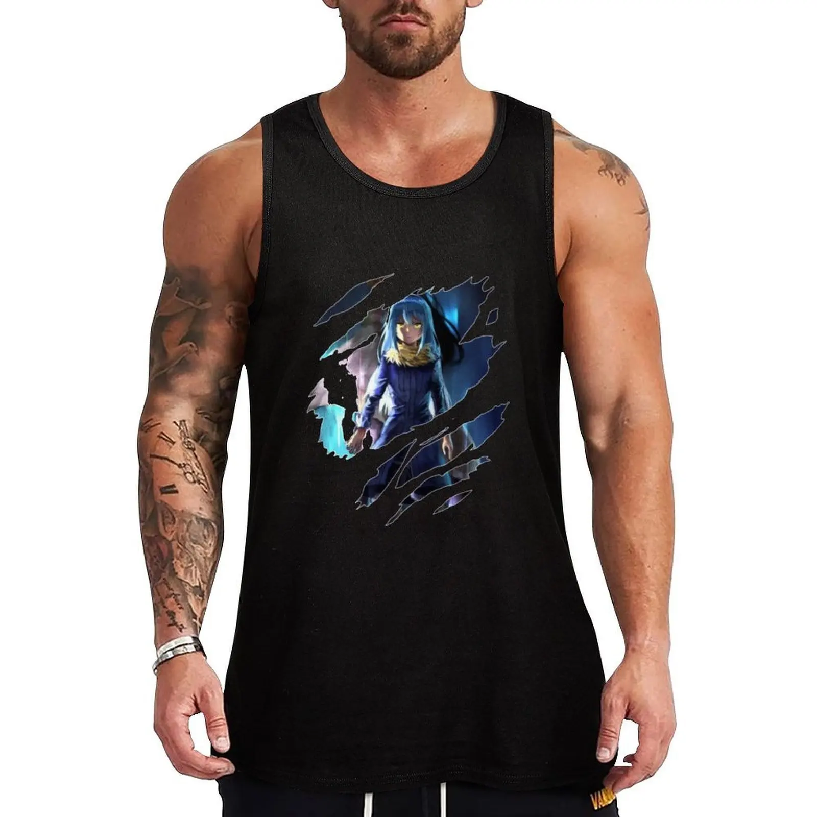 

Anime Rimuru Tempest Tank Top Men's gym articles sleeveless gym shirt man fitness t shirt Men's sleeveless