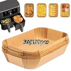 Disposable Air Fryer Paper Non-Stick Kitchen Baking Airfryer Mat Oilproof Micro-wave Barbecue Pad Baking Paper Liner Accessories